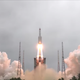 The launch of China’s Long March 5B rocket on April 29, 2021.